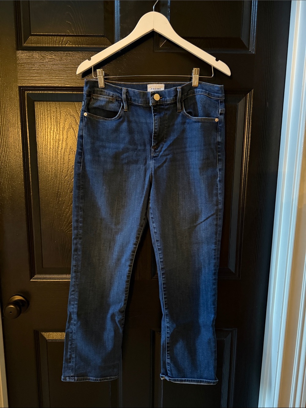 Frame Denim Classic Straight-Leg Jeans in Deep Indigo